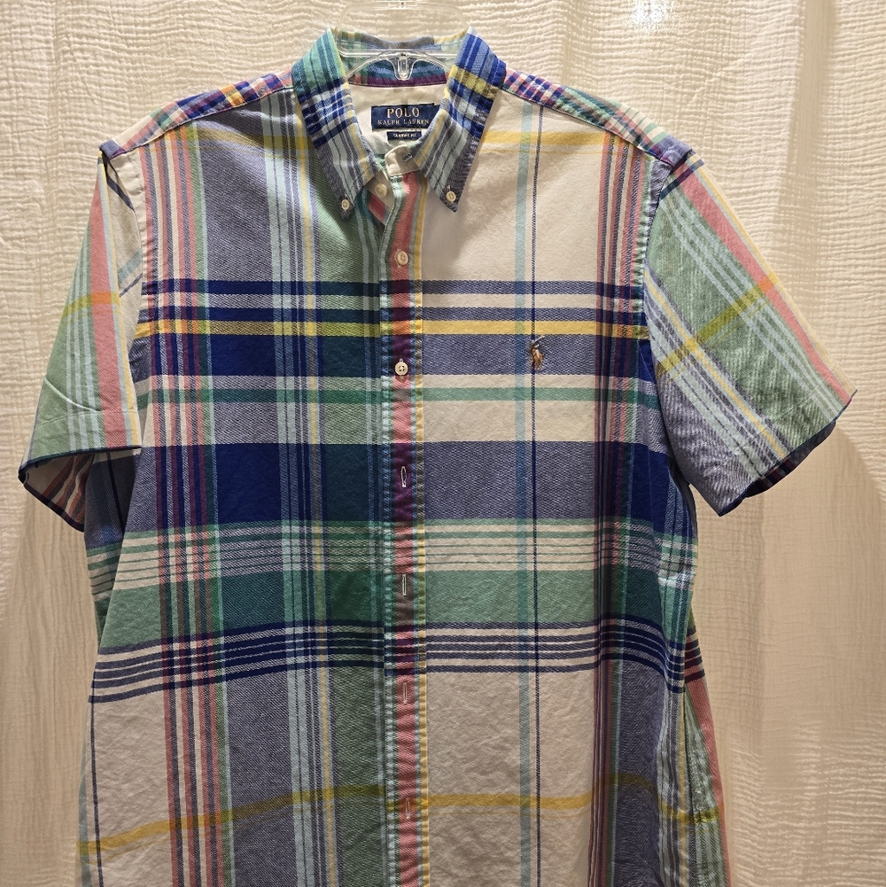 Ralph Lauren Men's Classic Fit Plaid Oxford Shirt - Picture 2 of 4